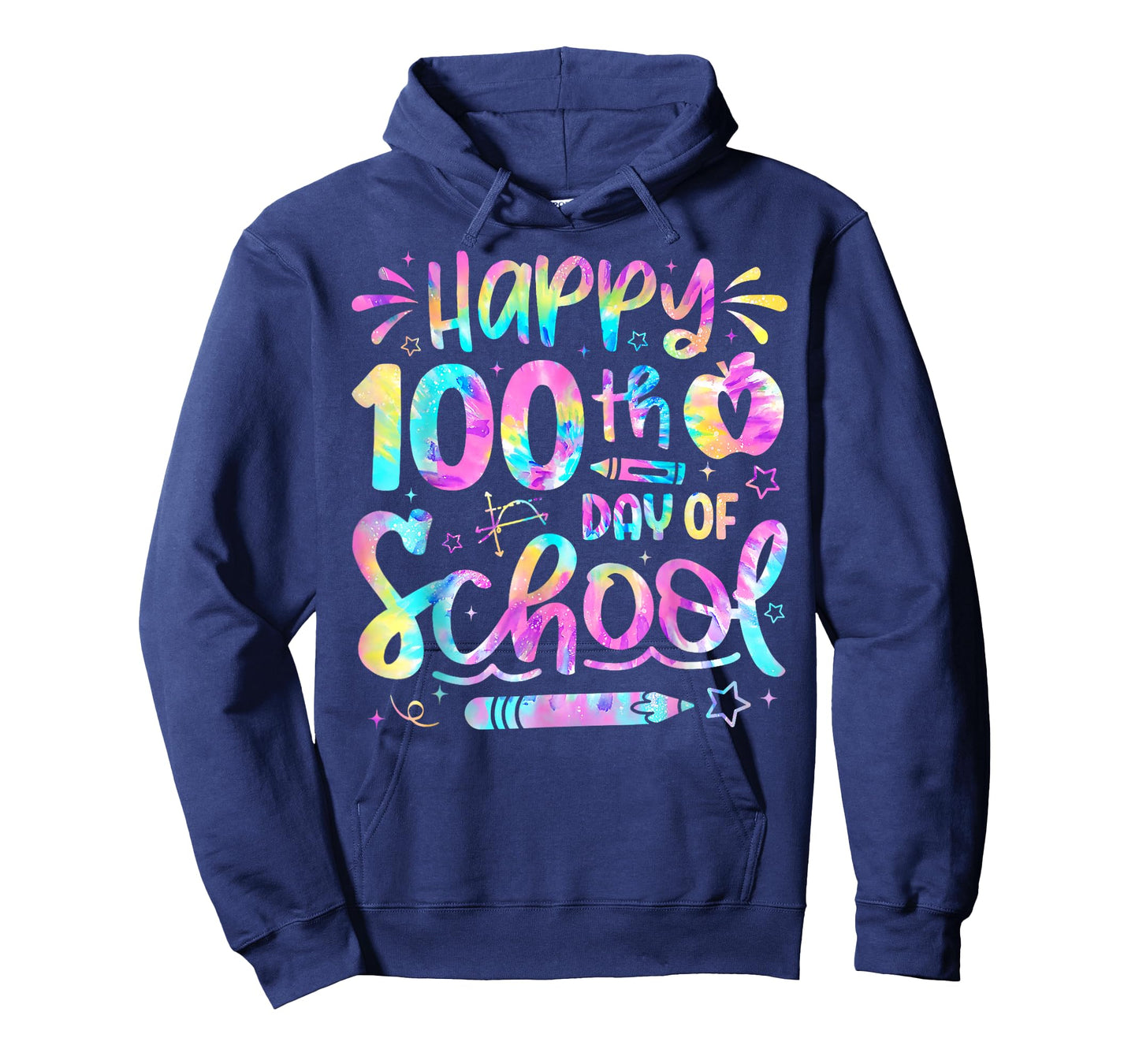Happy 100th Day Of School Tie Dye Rainbow 100 Days Smarter T-Shirt