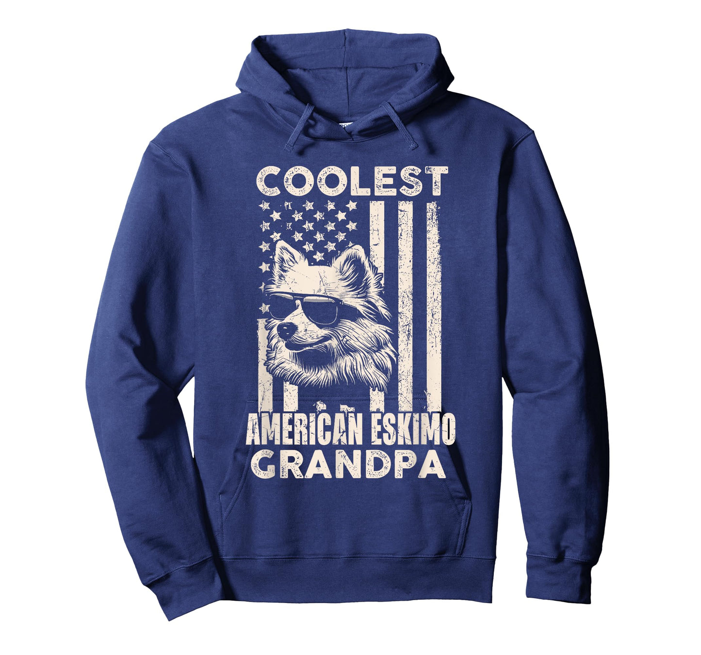 Coolest American Eskimo Grandpa Vintage American Flag Funny T-Shirt