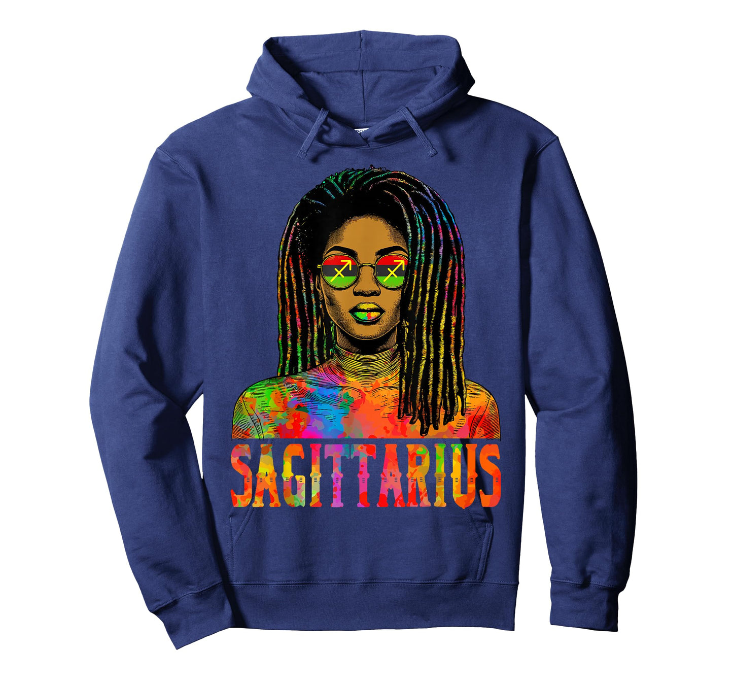 Sagittarius Queen Loc'd Black Woman African Zodiac Birthday T-Shirt