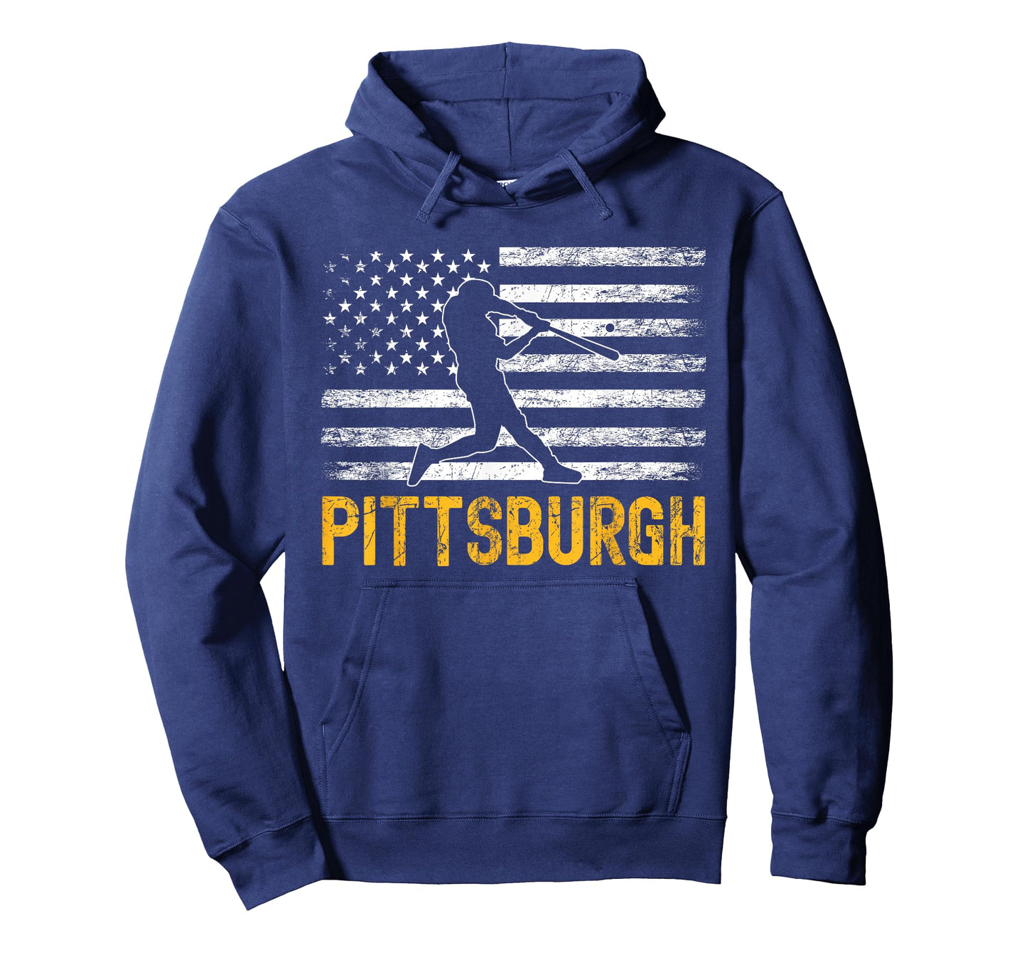 Pittsburgh Pennsylvania American Flag Baseball Weathered T-Shirt