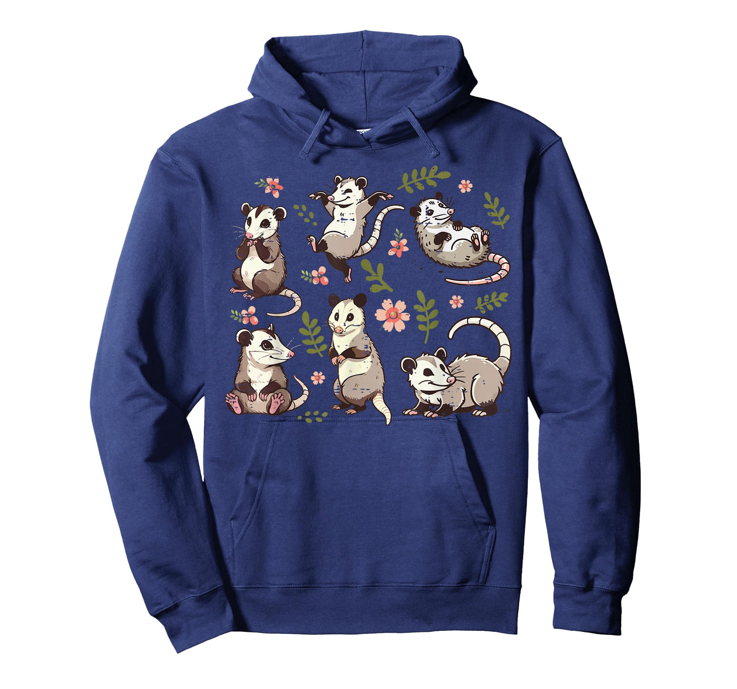Opossum Poses Flowers Cute Possum Floral Girls Kids Women T-Shirt