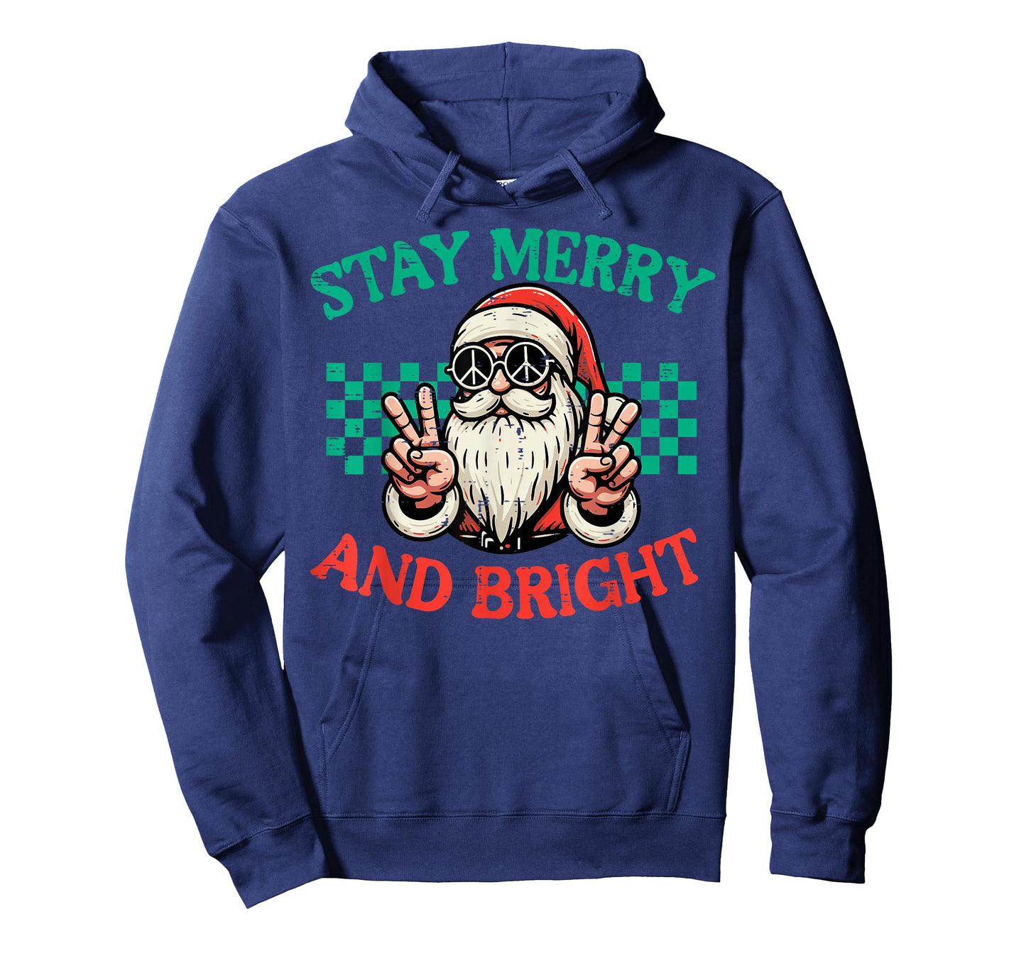 Christmas Santa Peace Merry Bright Retro Xmas Women Men Kid T-Shirt
