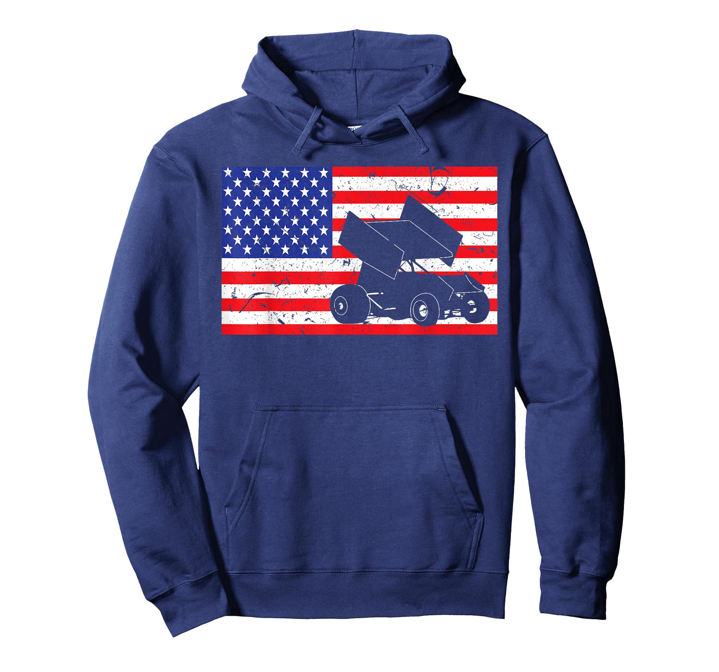 Distressed Sprint Car Racing USA American Flag Vintage Rider T-Shirt for Women Girls Kids Men