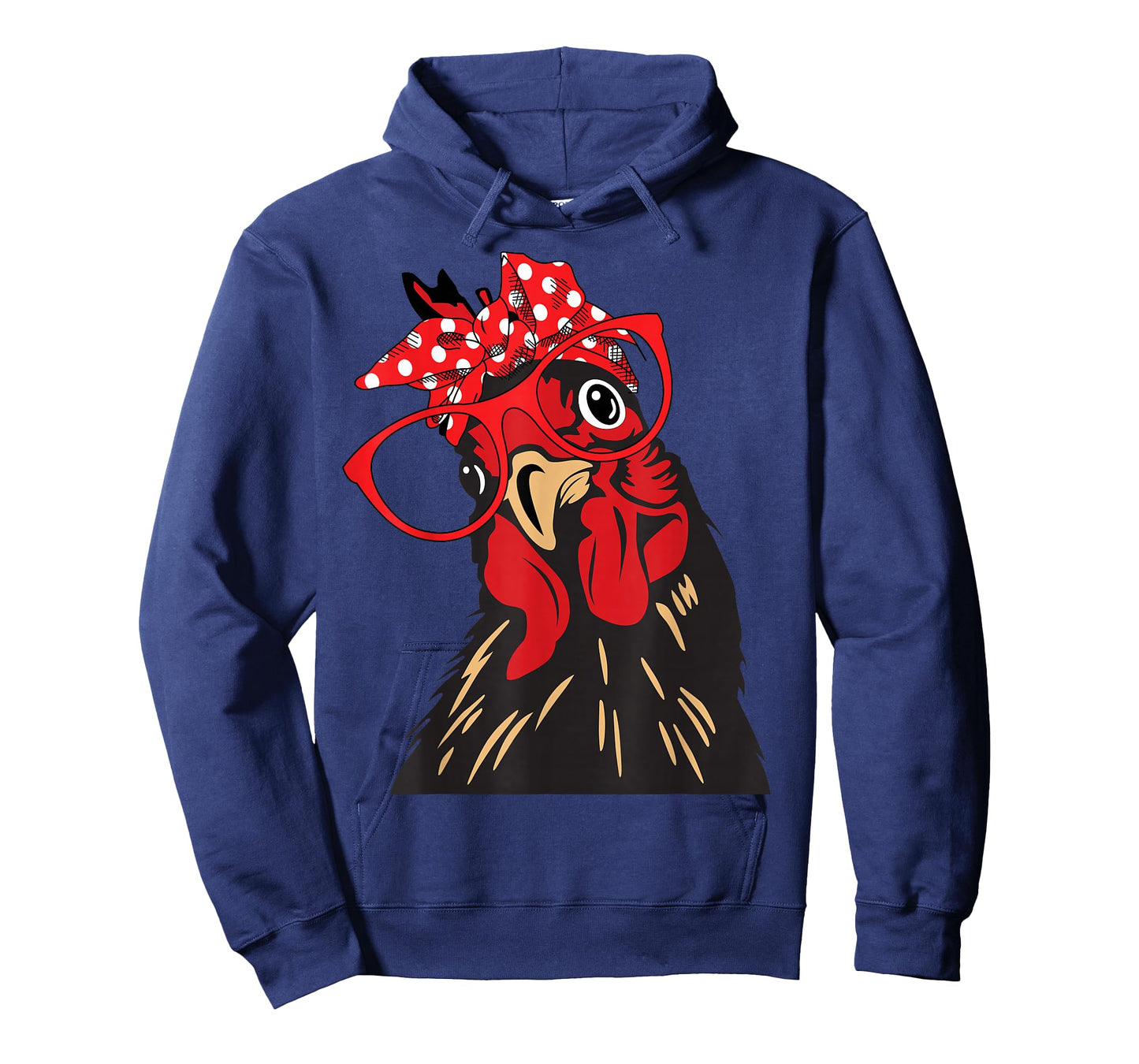 cute Women Girl Chicken With Bandana Headband and Glasses T-Shirt