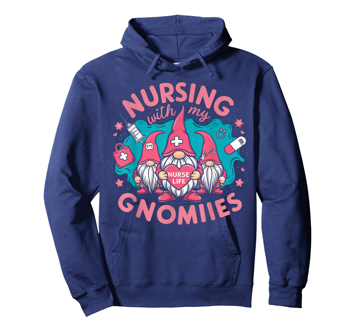Cute Nursing With My Gnomies Gnome Nurse Life Valentines Day T-Shirt