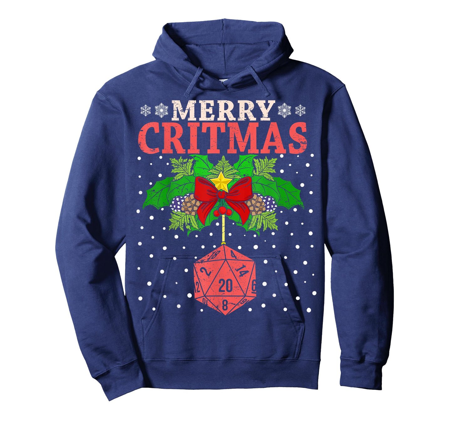 Merry Critmas 20 Sided Dice RPG Christmas Holiday Board Game T-Shirt