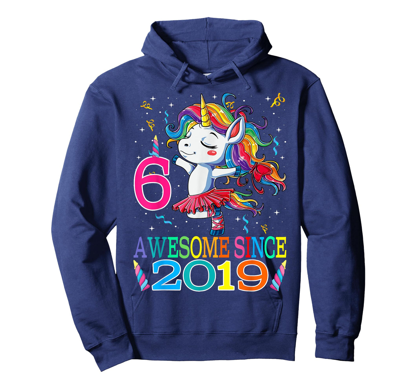 Dancing Unicorn 6 Year Old 6th Birthday Girl Unicorn Party T-Shirt