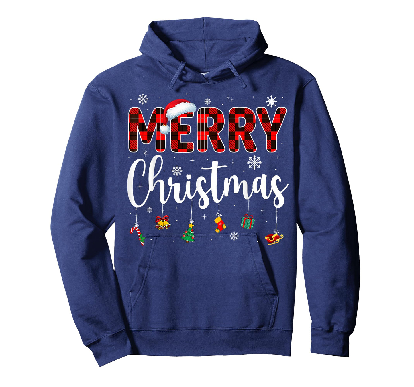 Merry Christmas Buffalo Plaid Red Santa Family Xmas Pajamas T-Shirt