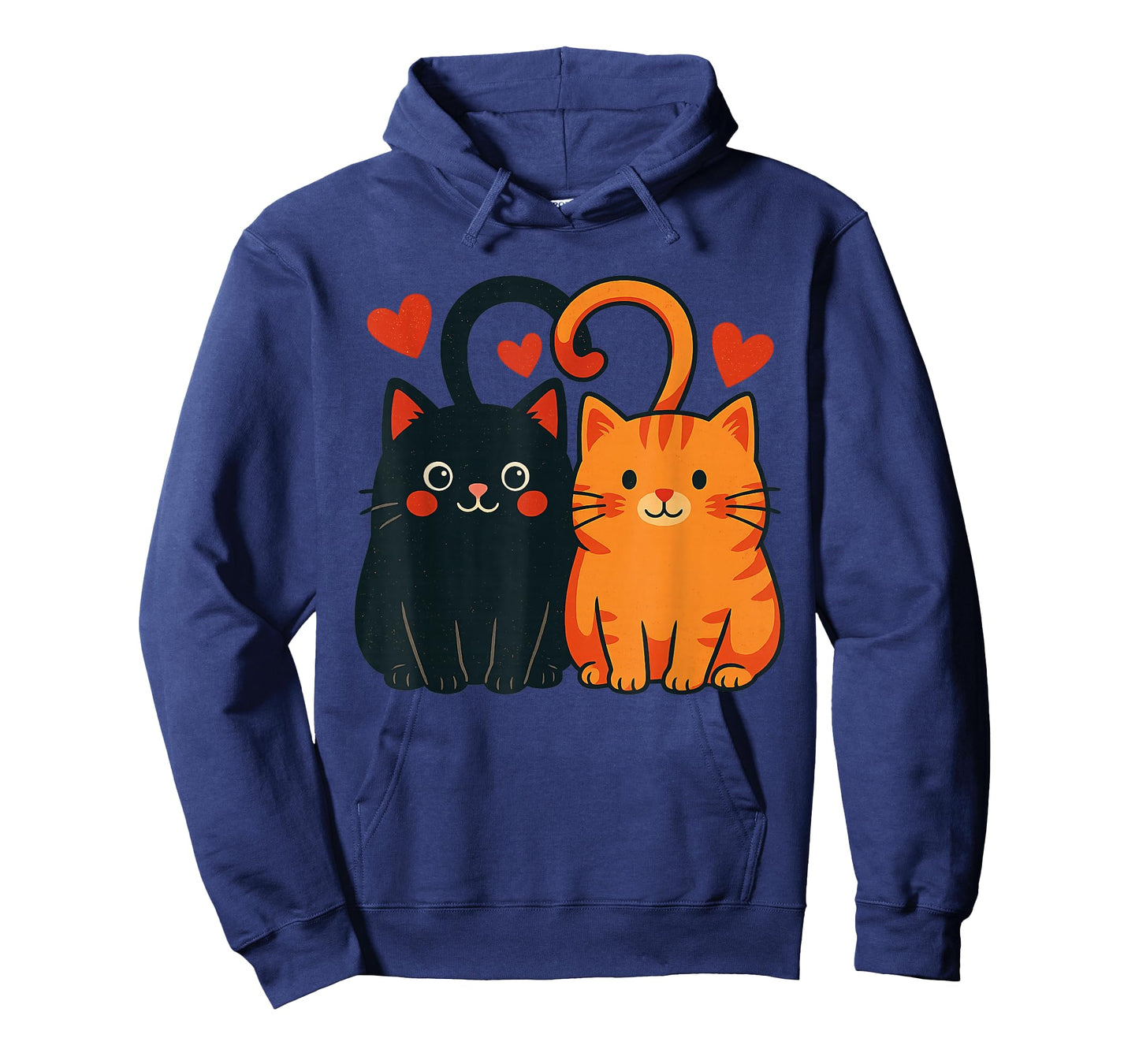 Black and Orange Cat Valentine Ginger Cat Valentine's Day T-Shirt