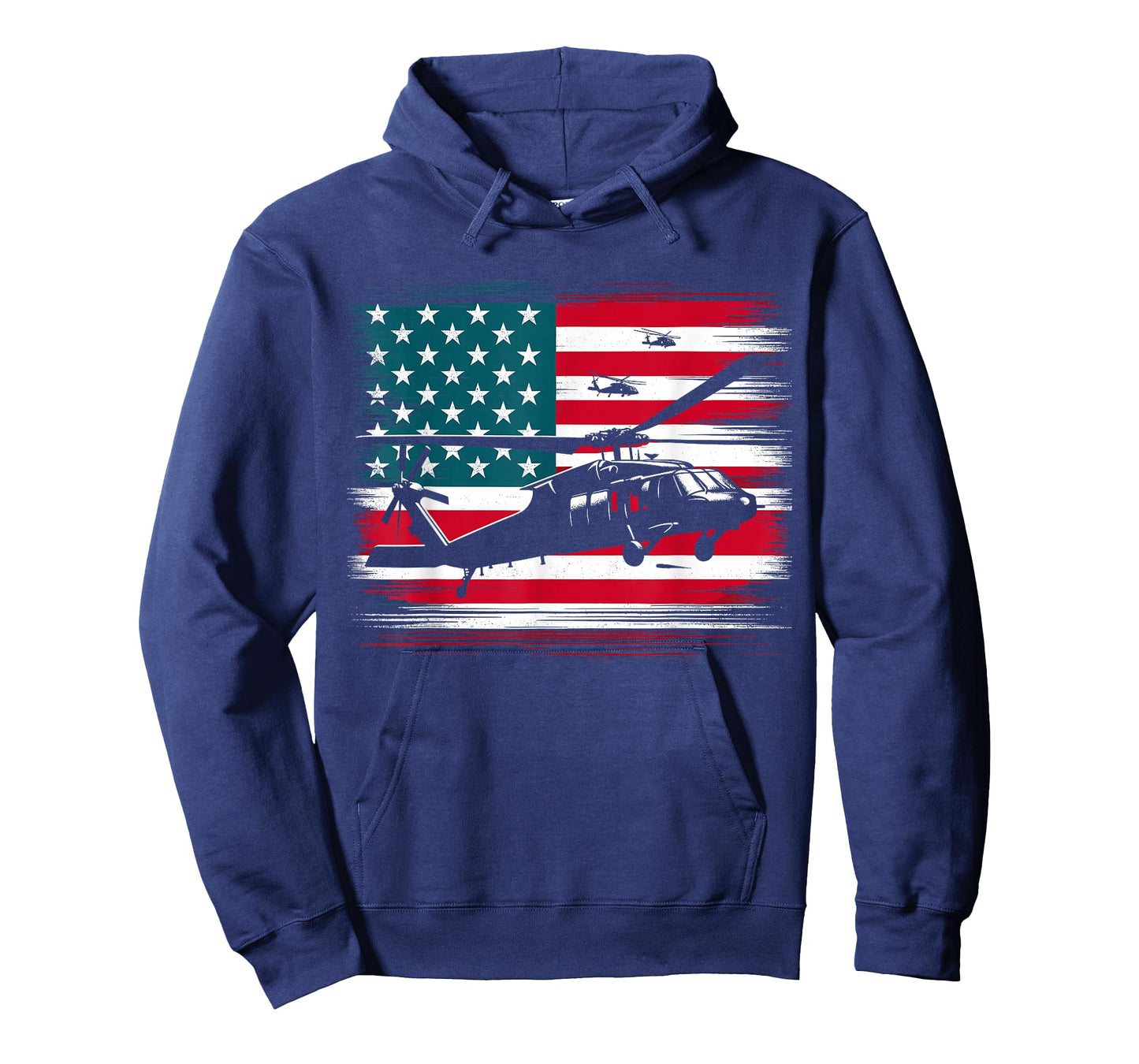 Helicopter USA Vintage Flag American Patriotic T-Shirt