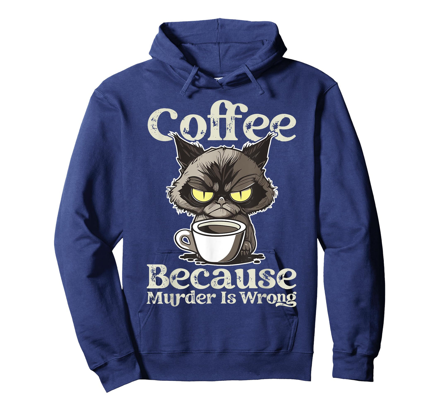 Insomnia Cat Drinking Coffee Because Murder Is Wrong T-Shirt for Men Women