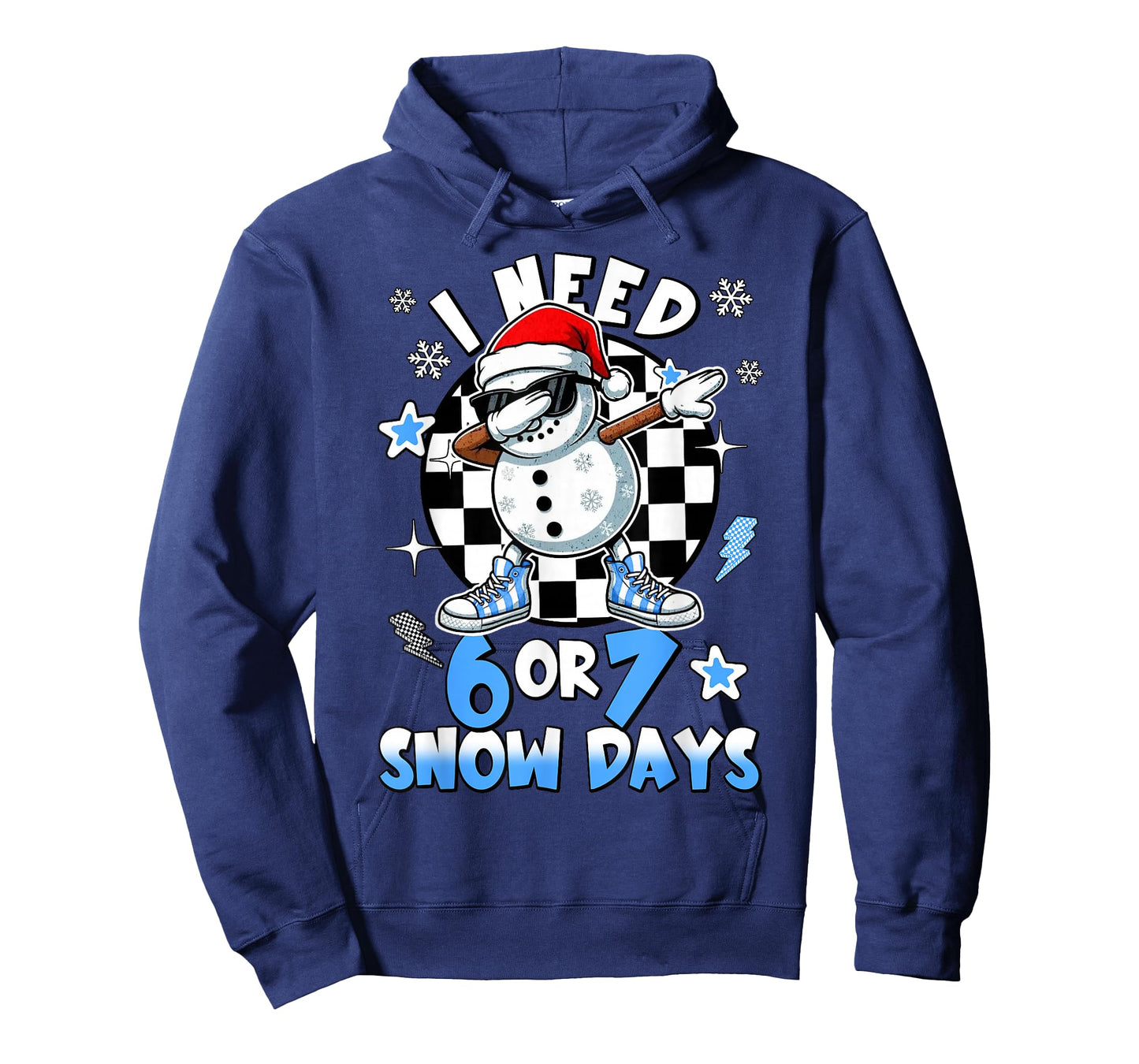 I Need 6 7 Snow Days Funny Snowman Dabbing Snowy Day Winter T-Shirt