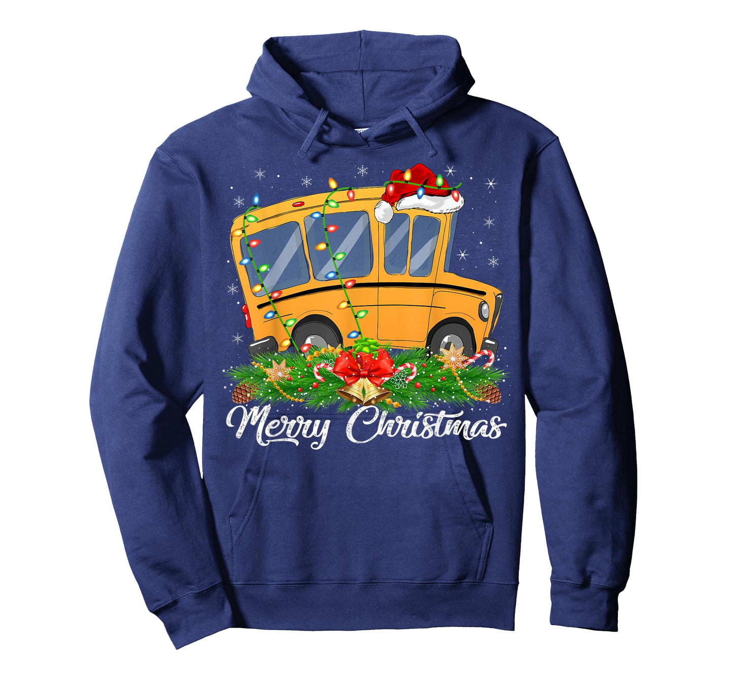 School Bus Lover Matching Santa Hat School Bus Christmas T-Shirt
