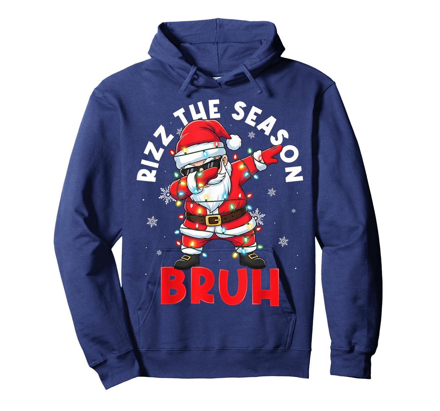 Rizz The Season Bruh Dabbing Santa Christmas Lights Men Boy T-Shirt