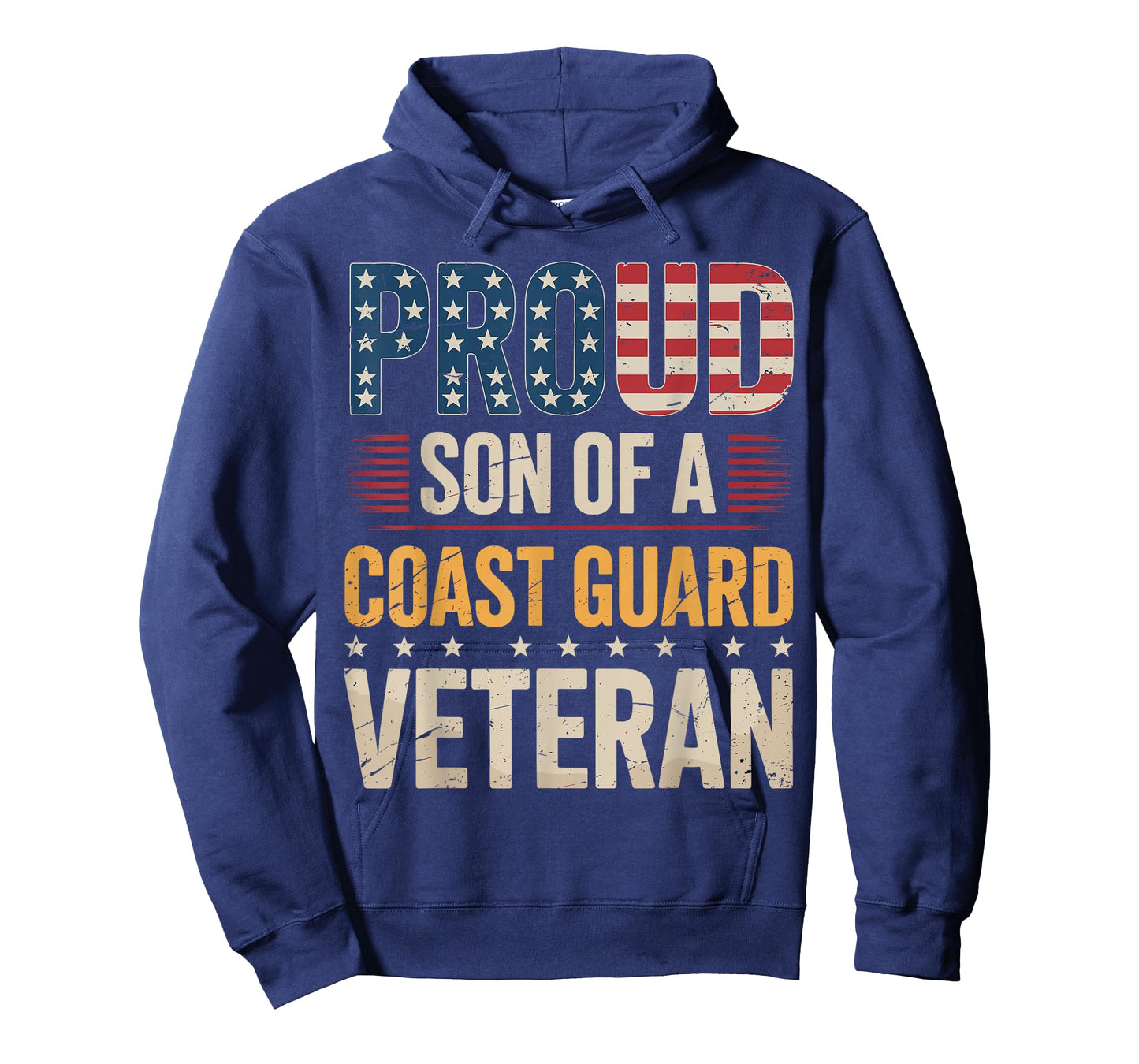 Proud Son of Coast Guard Veteran USA Flag Design T-Shirt