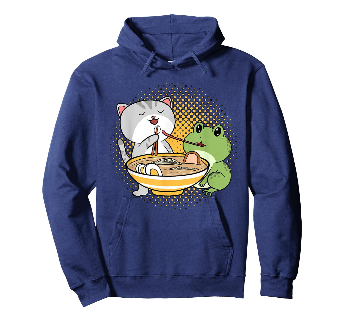 Kawaii Cat Eating Ramen Noodles Frog Otaku Manga Funny Anime T-Shirt