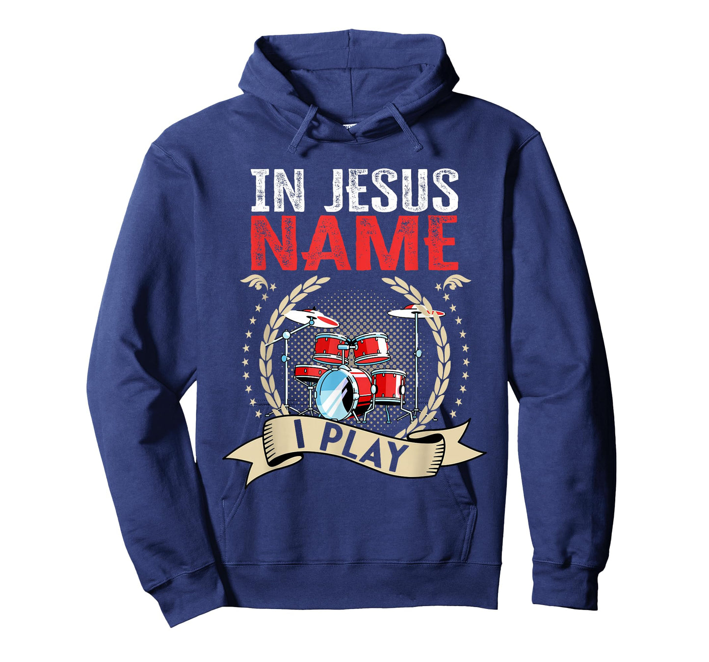 In Jesus Name I Play Christian Church Music Drums Player T-Shirt