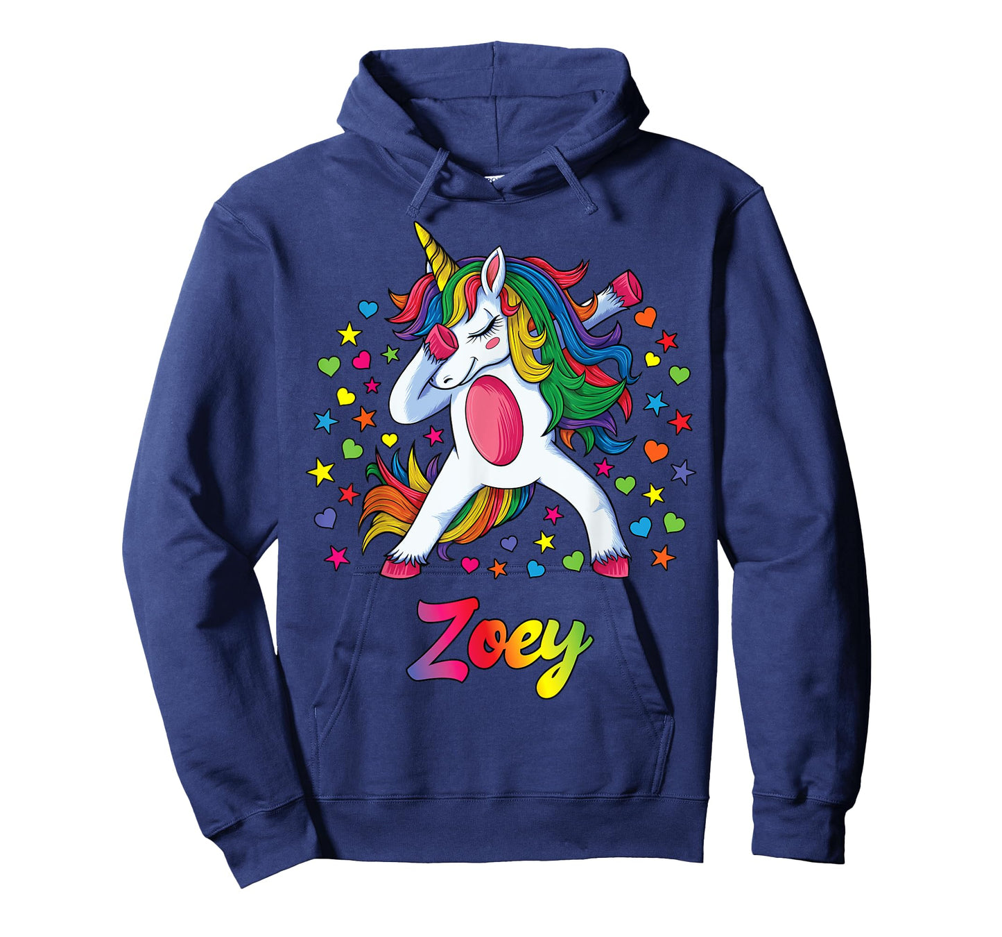 Zoey Dabbing Unicorn Rainbow Personalized Name Custom T-Shirt