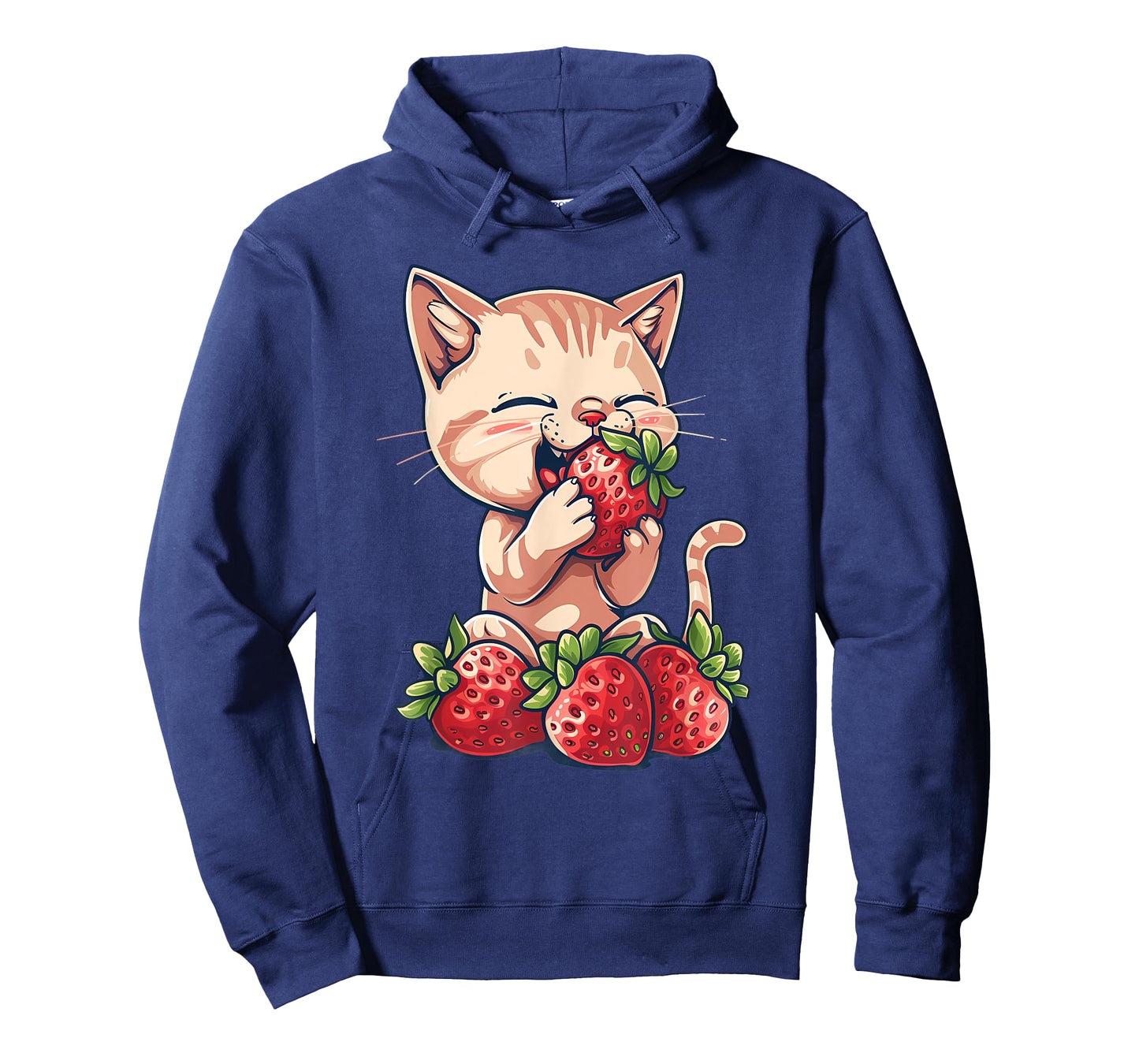 Strawberry Cat Watercolor Strawberry Fruit Cat Drawing Men Women Girls Kids T-Shirt