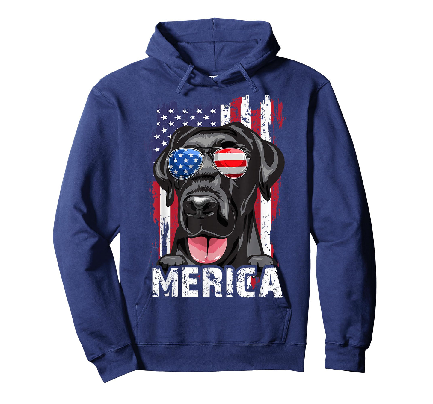 Merica Labrador Retriever American Flag 4th July USA Lab Dog T-Shirt