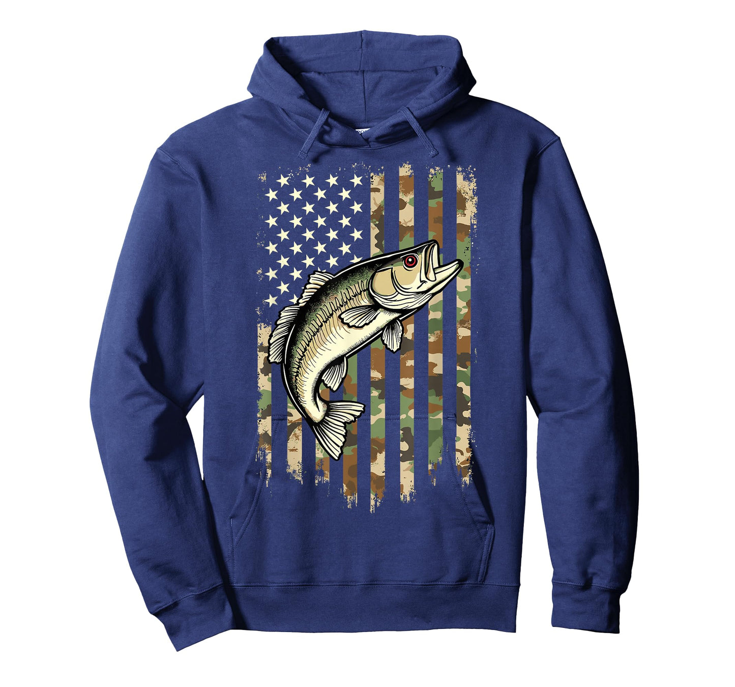 Fishing Camouflage USA American Flag Camo Fisherman T-Shirt