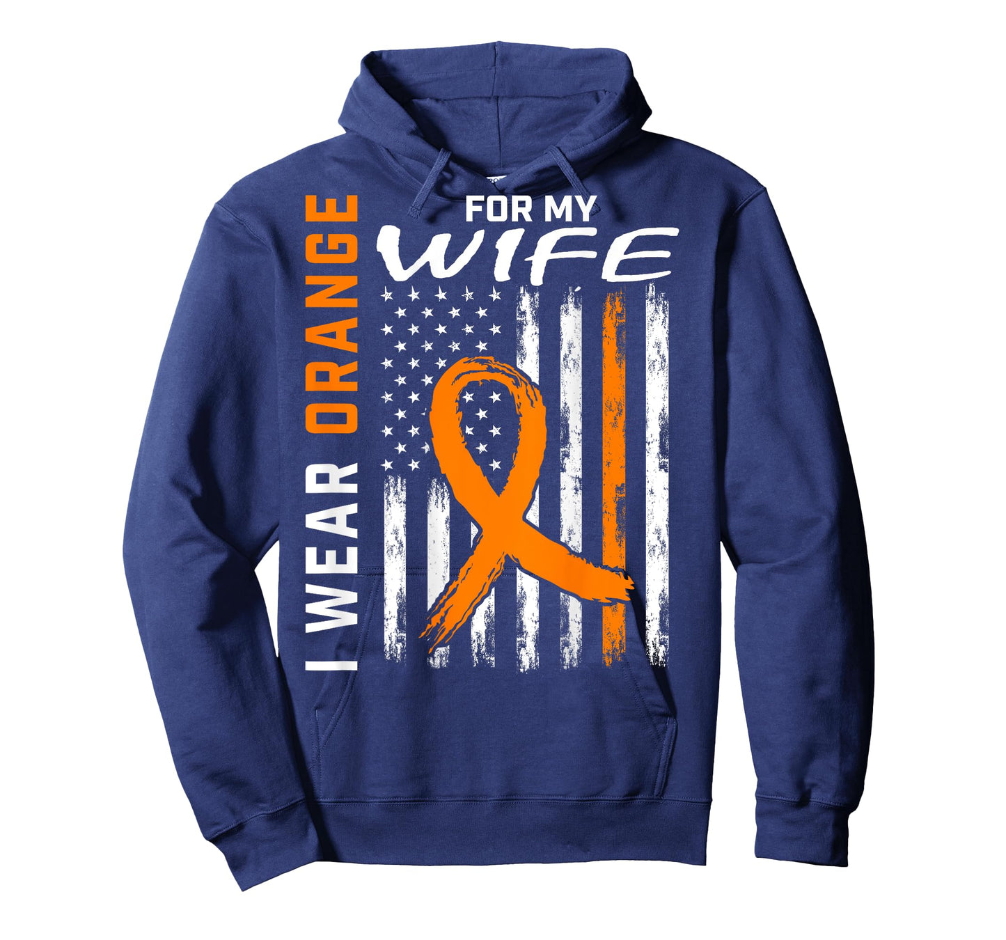 I Wear Orange For My Wife MS Awareness Flag Back Graphic T-Shirt