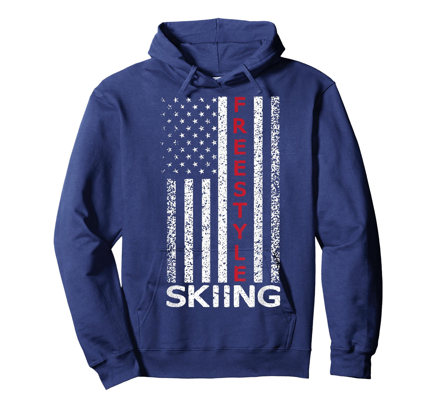 Freestyle Skiing American Flag Patriotic T-Shirt Skiers Gift T-Shirt for Women Kids Men