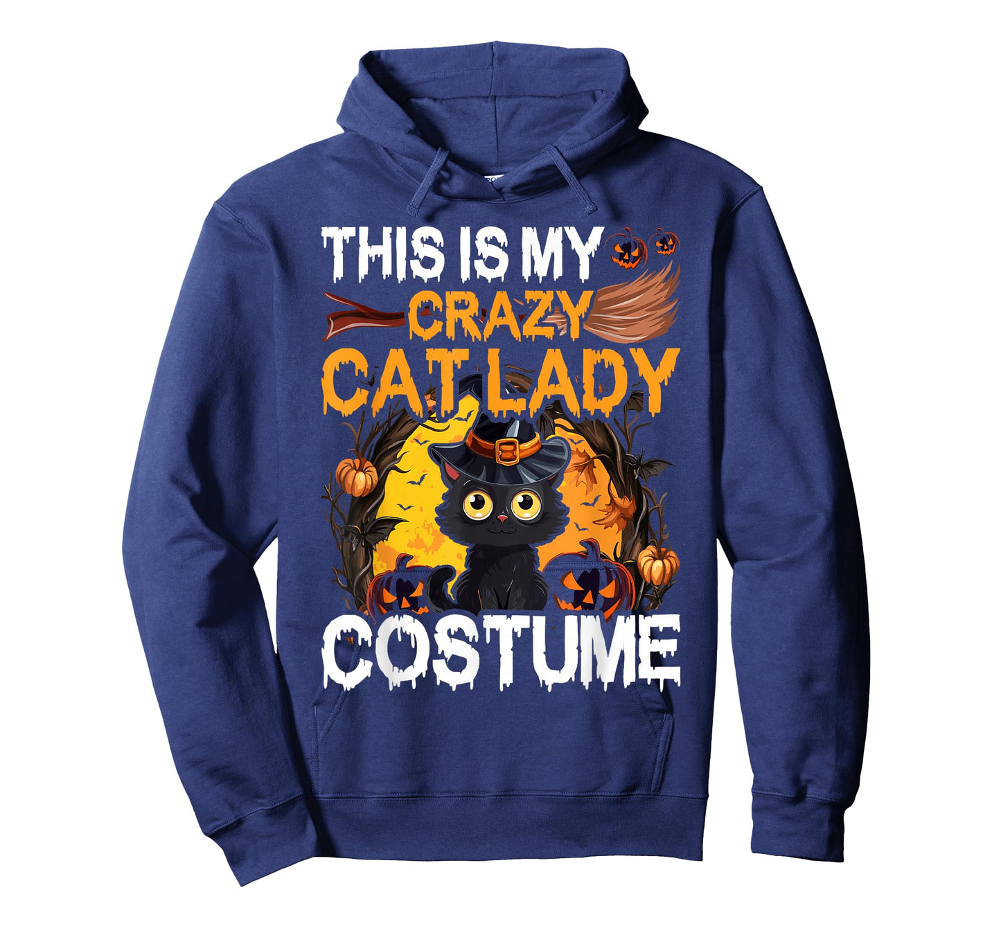 Crazy Cat Lady Costume Black Cat Funny Halloween Day T-Shirt
