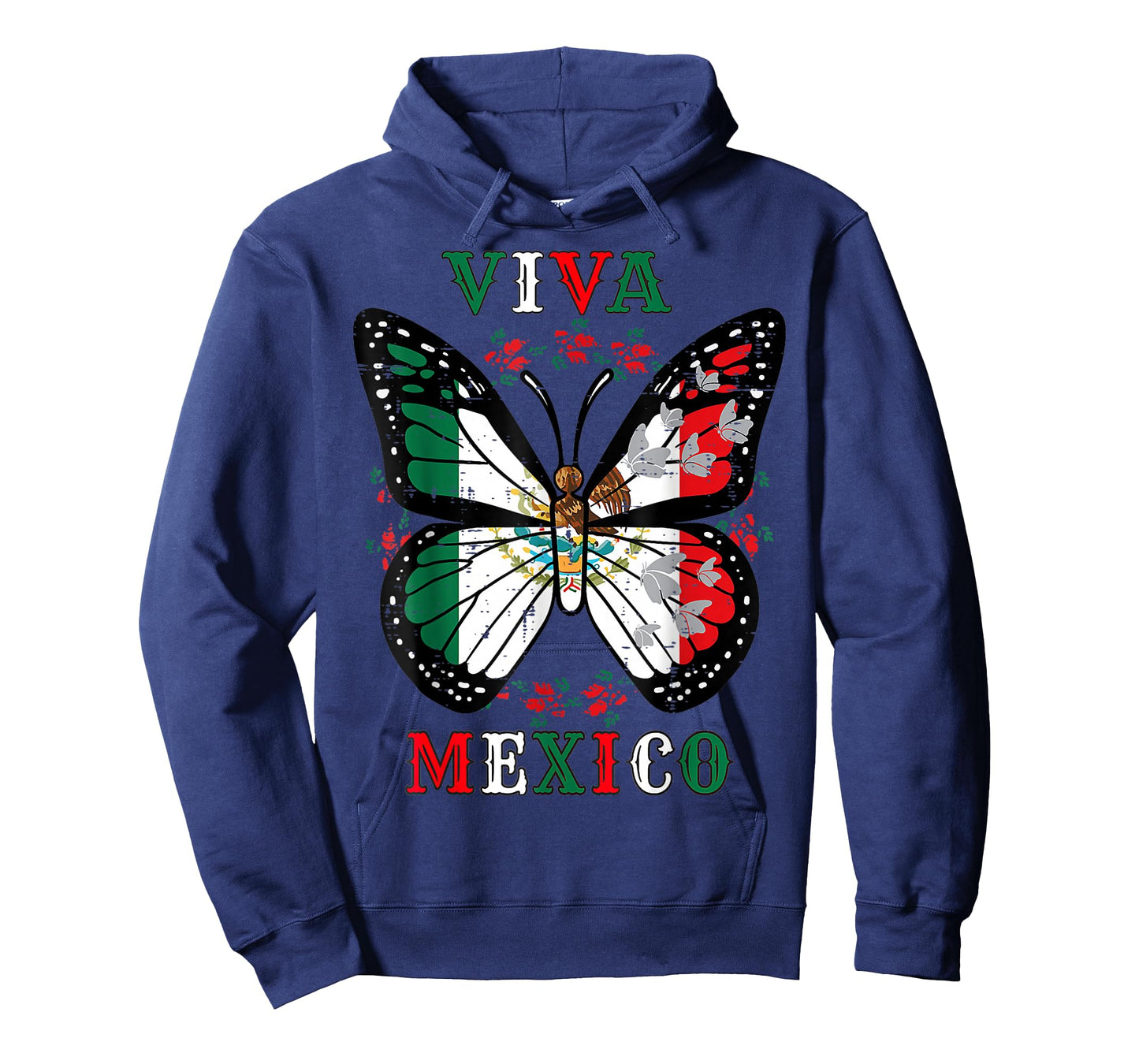 Viva Mexico Mexican Independence Day Butterfly Flag T-Shirt