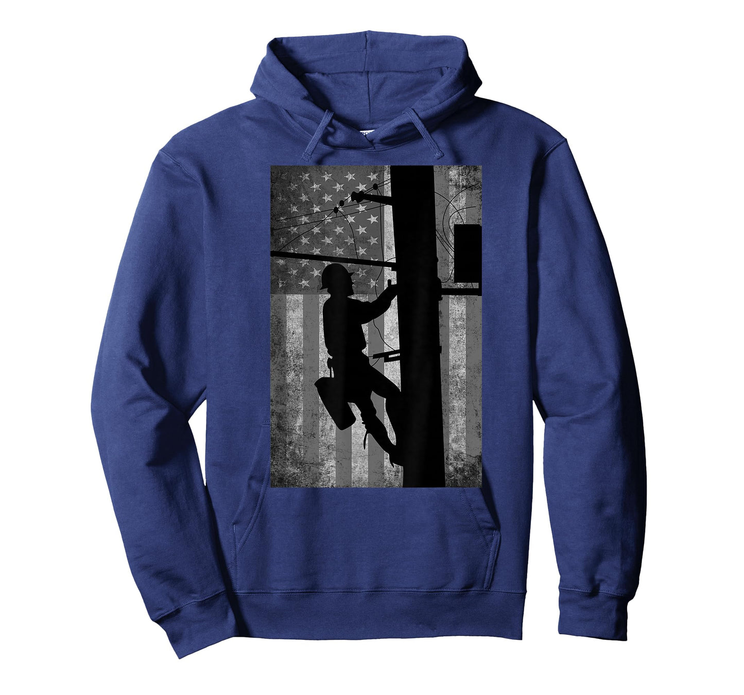Lineman American Flag | Electric Cable Lineman Gift T-Shirt
