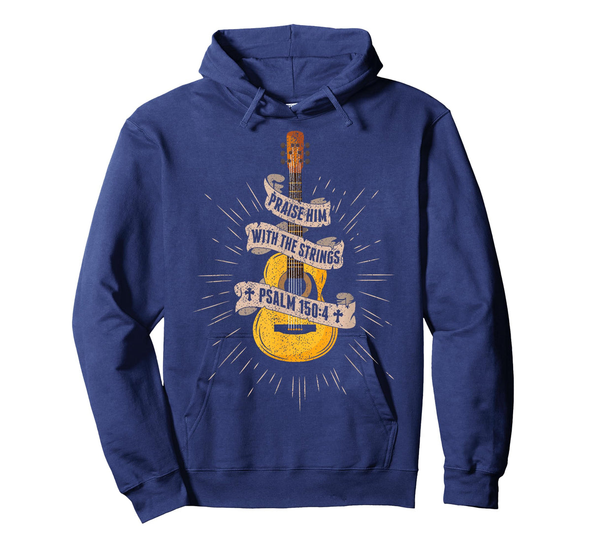 Praise Him with The Strings Jesus Acoustic Guitar Christian T-Shirt Small