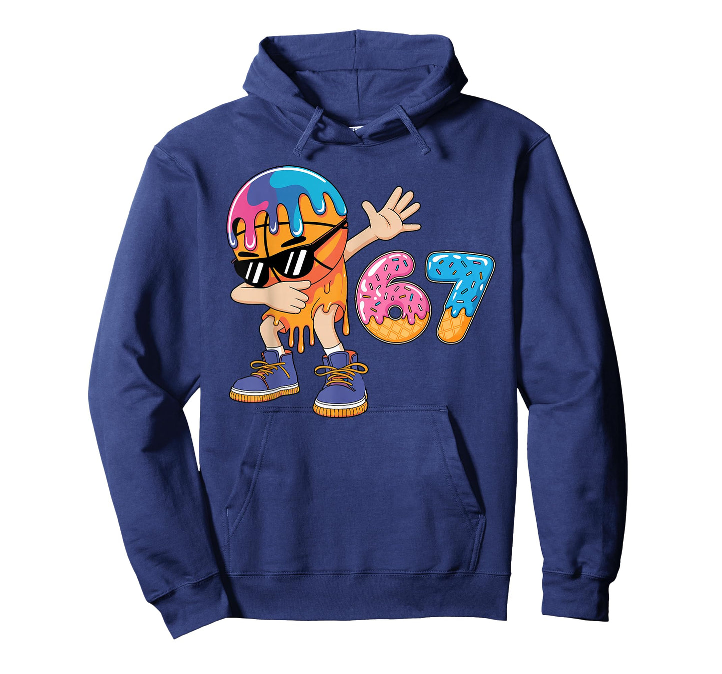 67th Birthday Dabbing Basketball Drip Number Ice Cream 67 T-Shirt