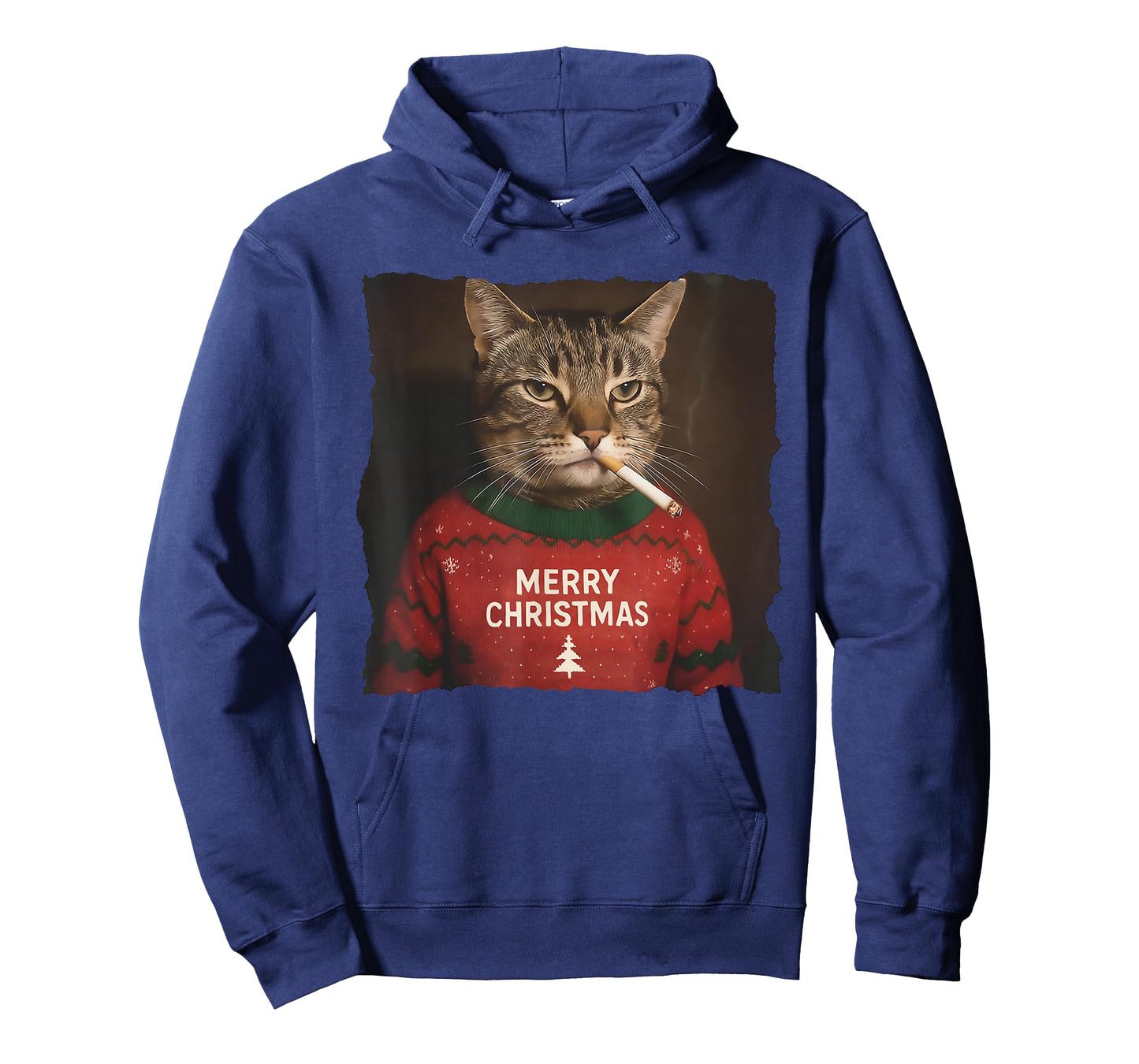 Funny Christmas Smoking cat Ugly Sweater T-Shirt