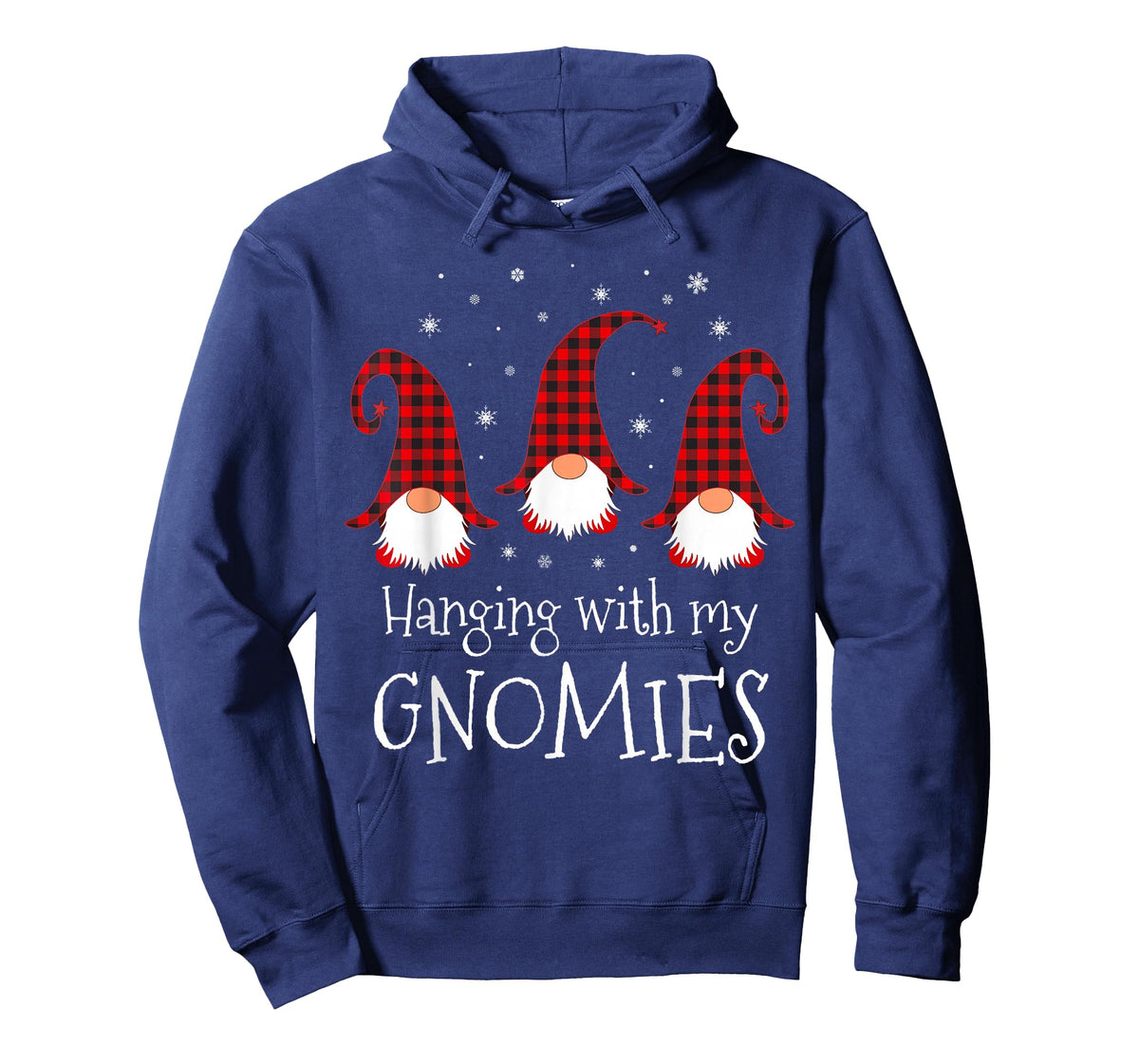 Hanging With My Gnomies Plaid Garden Christmas Gnome T-Shirt