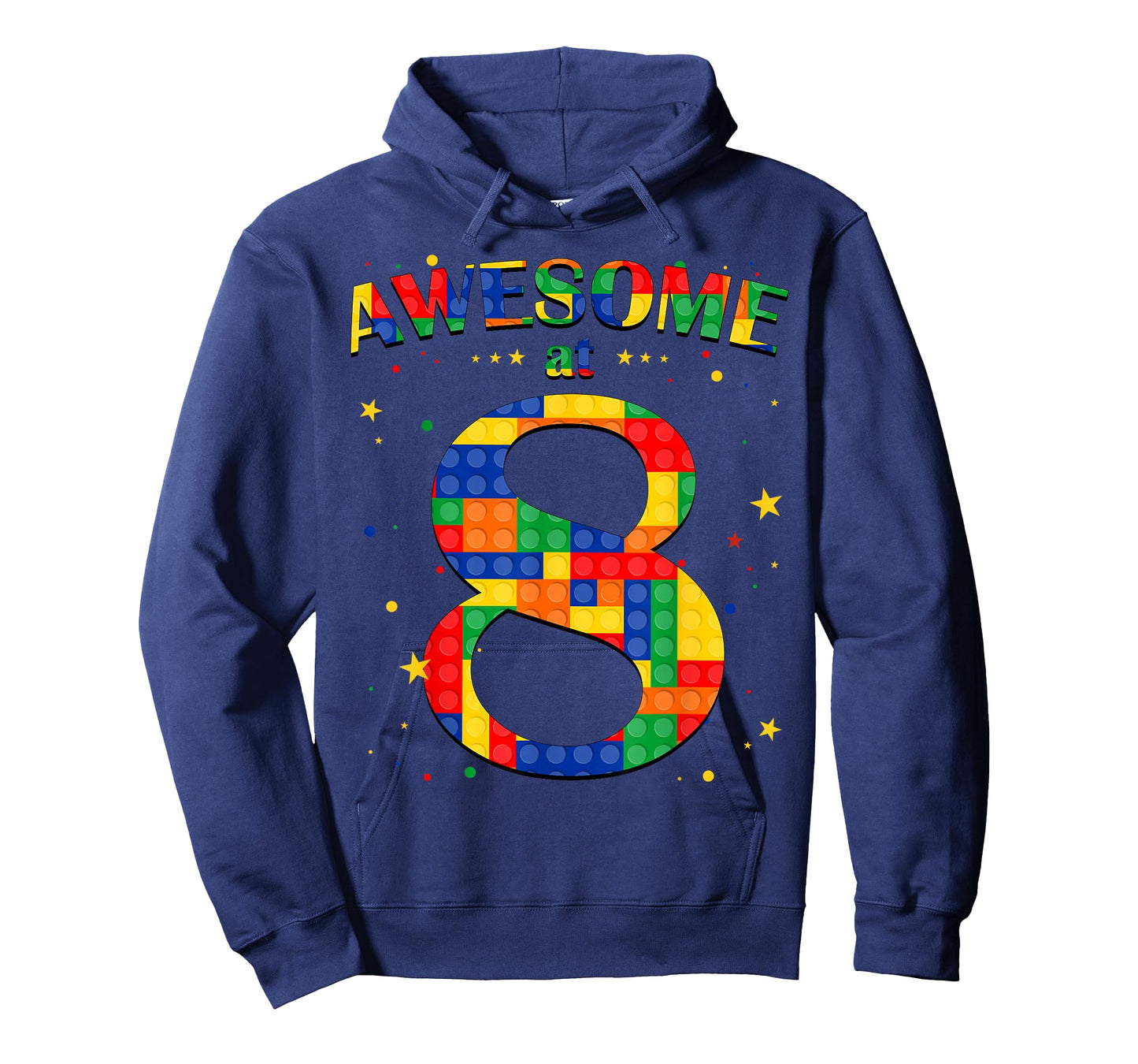 Building Blocks Bricks Awesome at 8 Years Old Birthday Boy T-Shirt