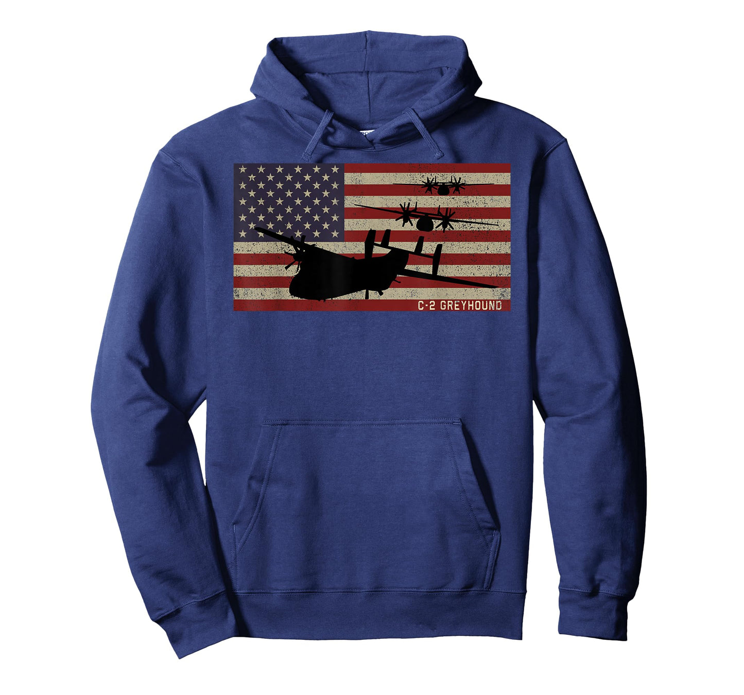 C-2 Greyhound Cargo Plane Vintage American Flag T-Shirt