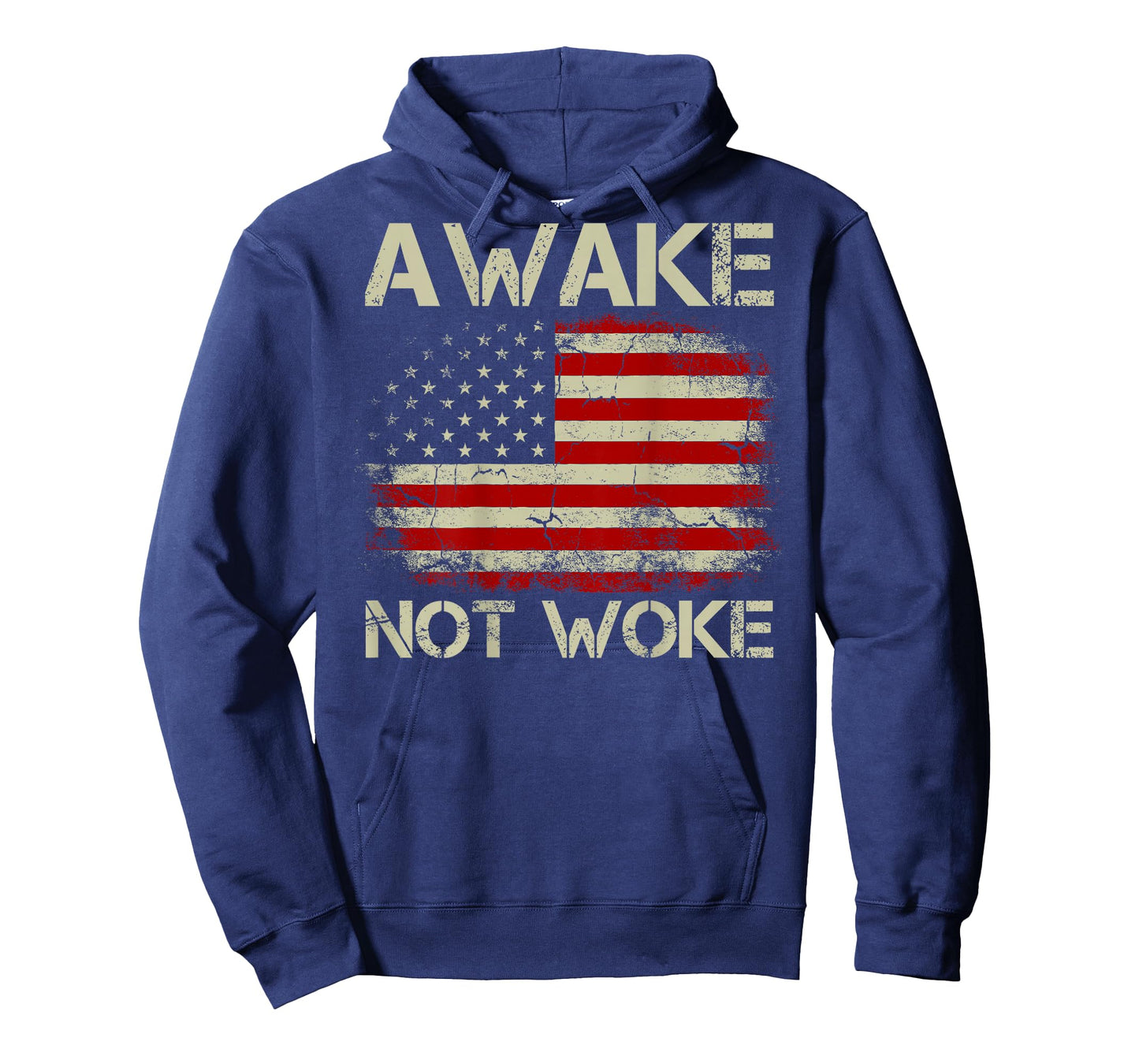 Vintage American Flag Awake Not Woke (on Back) T-Shirt