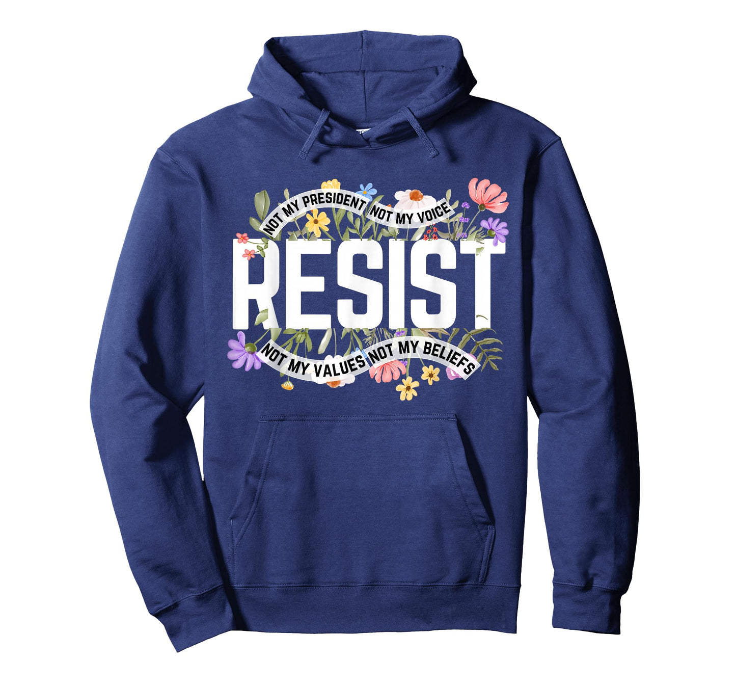 Anti-Trump Floral Resist Not My President T-Shirt - Black, Small, Unisex-Adults, Short Sleeve, T-Shirt
