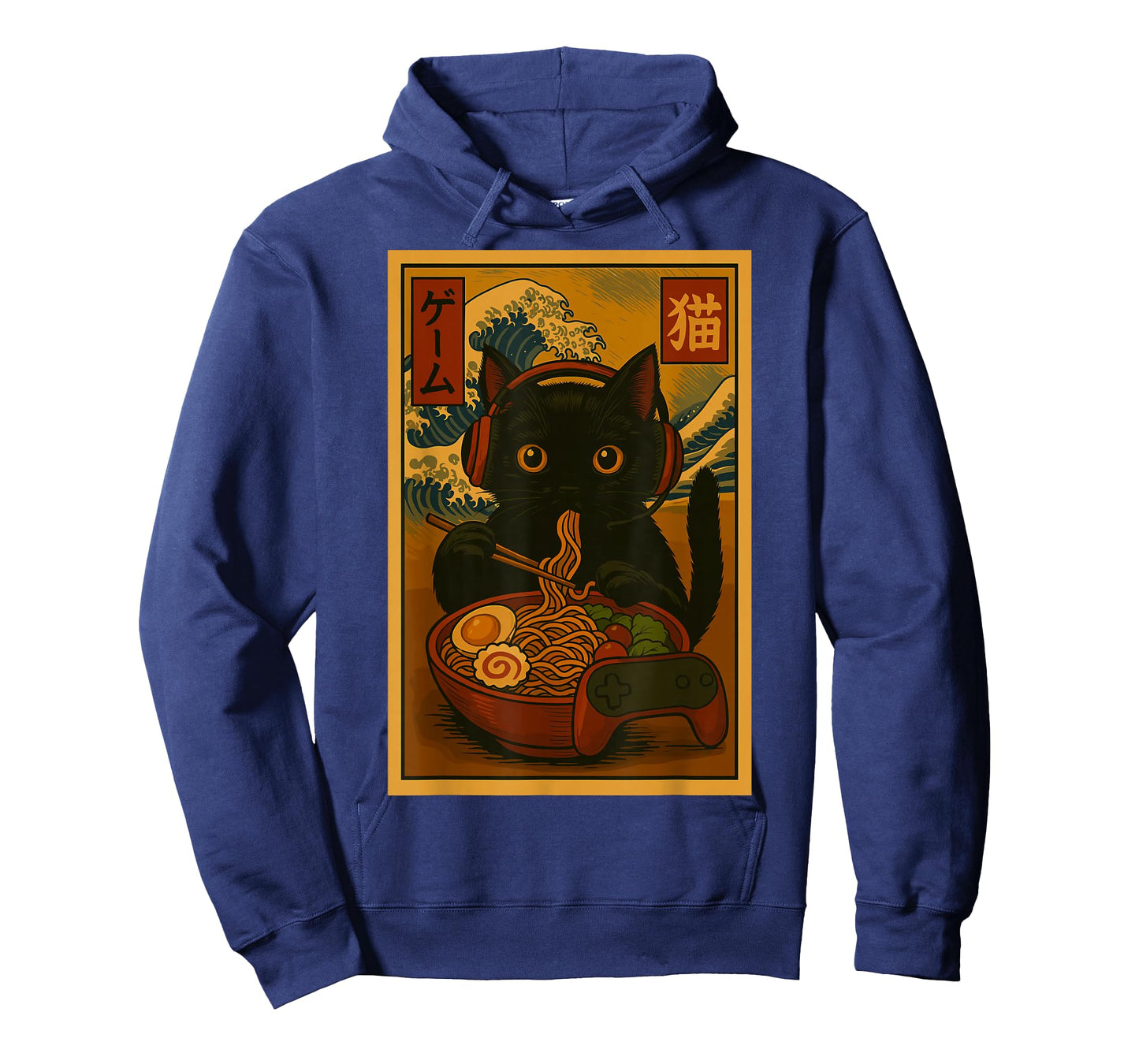 Gamer Cat Eating Ramen Japanese Style T-Shirt