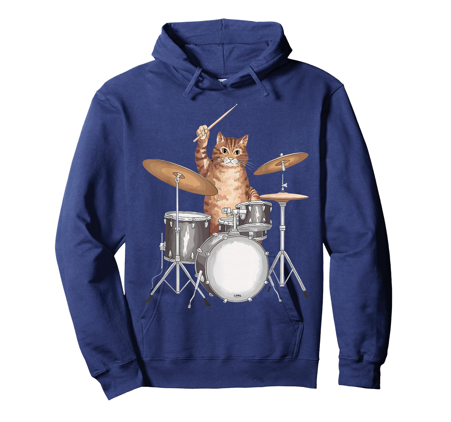 Drumstick Kitten Drum Cat Drumming Music Instrument Cat Drummer T-Shirt - Unisex-Adults, Black, Small, Short Sleeve, T-Shirt