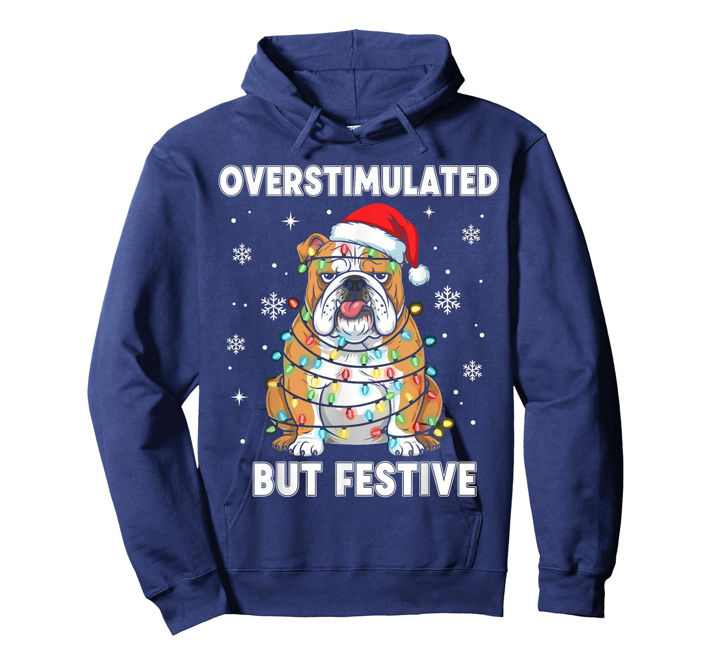 Fun Christmas Dog Shirt Women, Overstimulated But Festive T-Shirt
