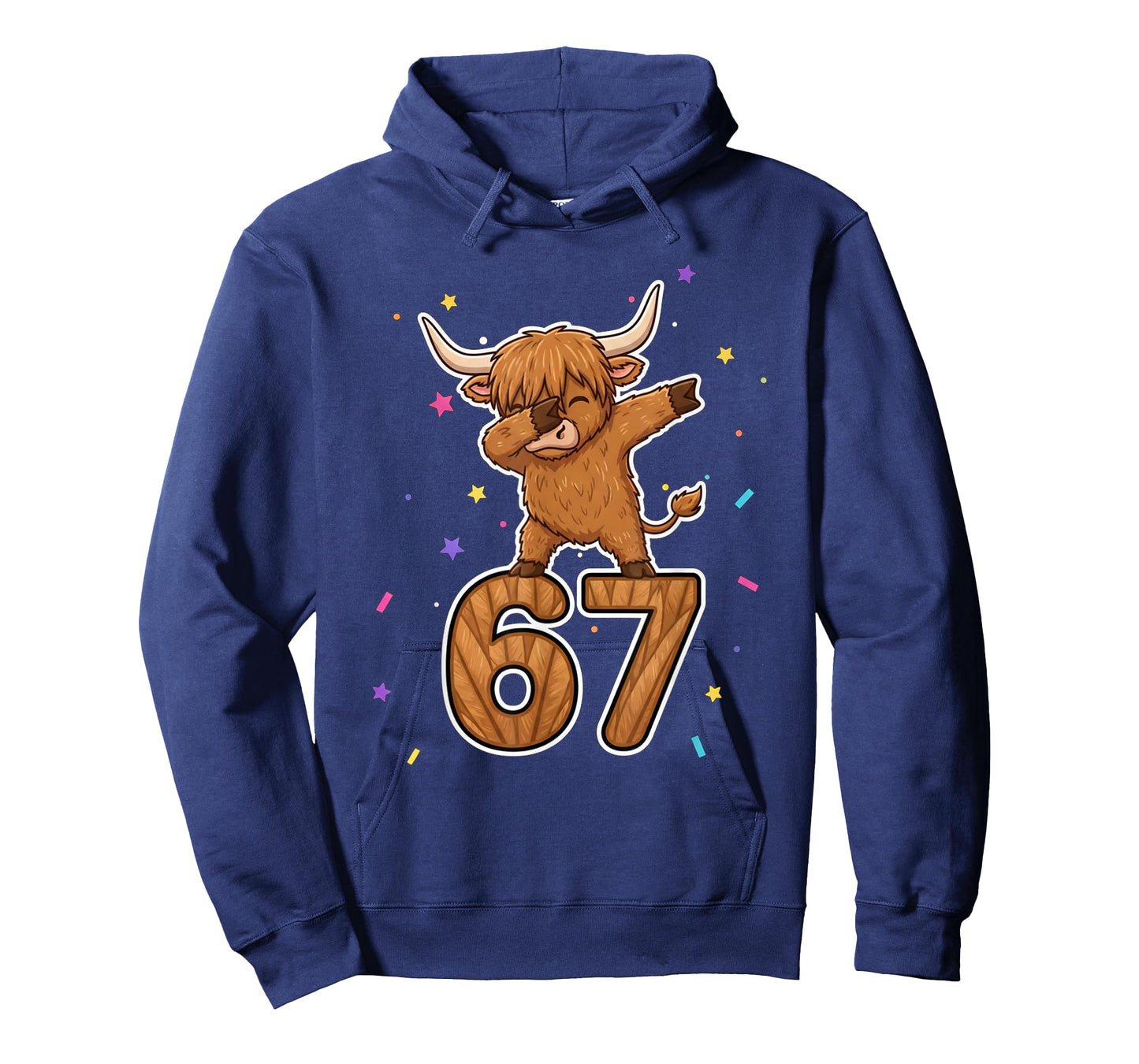 Dabbing 67 Highland Cow 67 Funny Six Seven Gen Z Slang Meme T-Shirt
