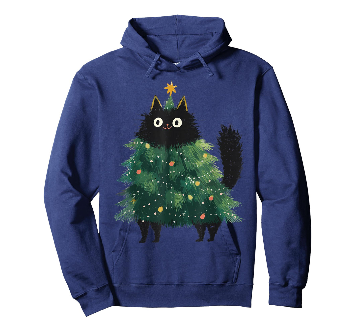Cute Black Cat Christmas Tree Funny Kitten Lover Xmas Kids T-Shirt