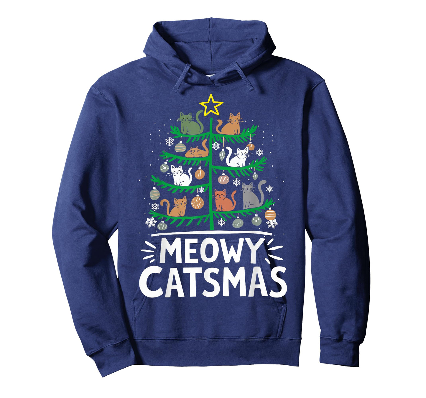 Meowy Catmas Cat Christmas Tree Xmas Funny Santa Cat T-Shirt