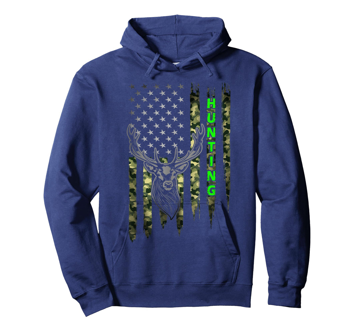 Patriotic Whitetail Buck Deer Hunting American Camouflage T-Shirt Small