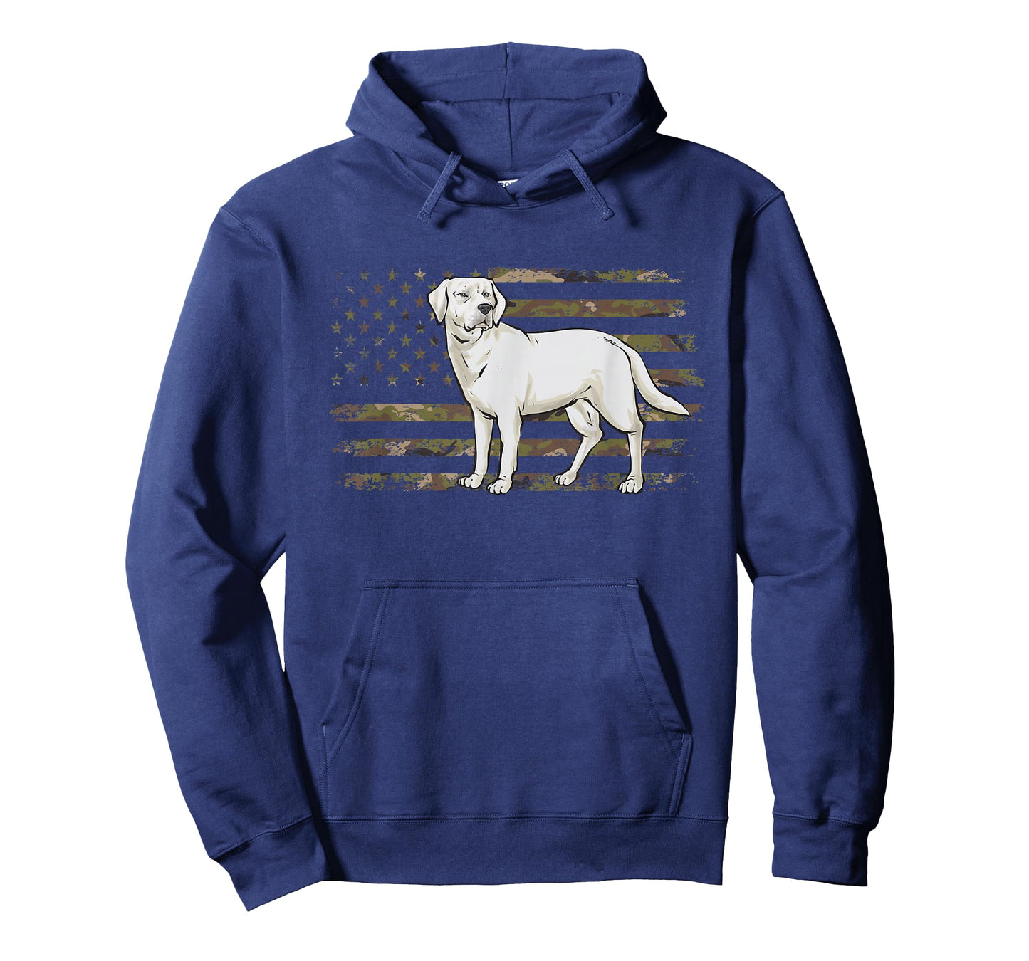 White Lab American Flag White Labrador Retriever T-Shirt
