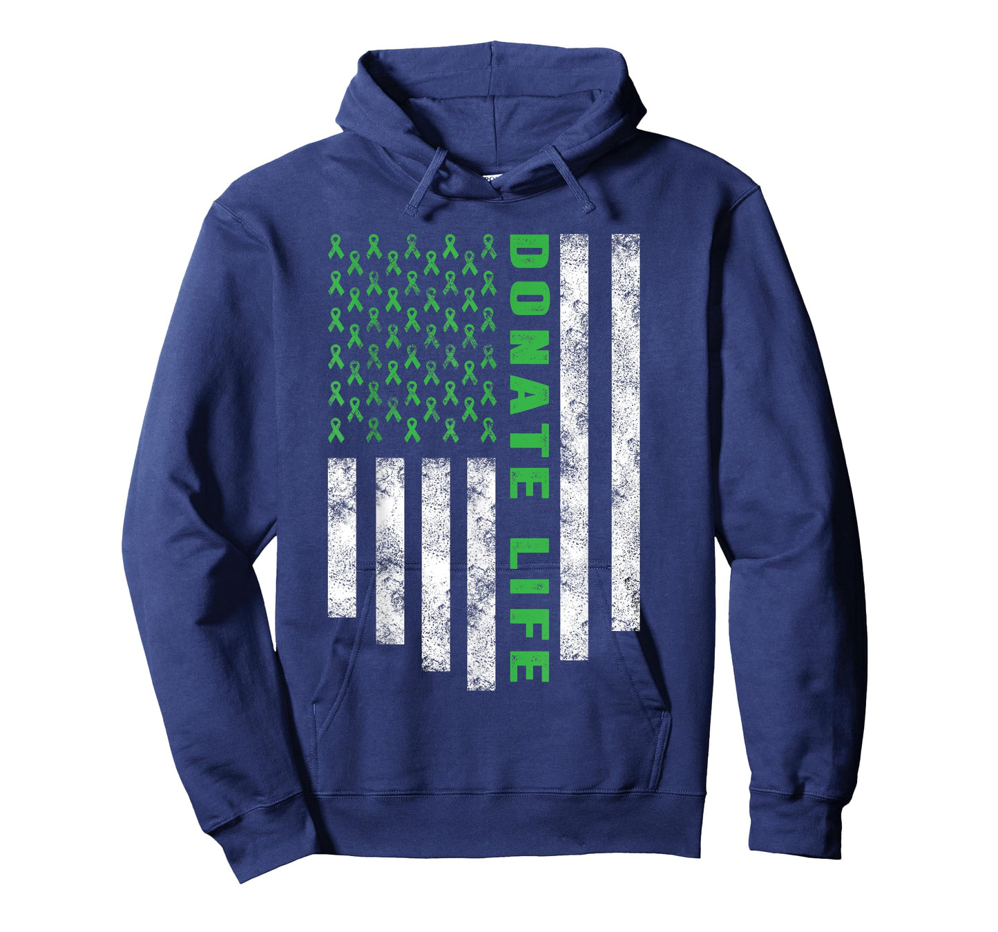 Organ Transplant Awareness USA Flag Donate Life Green Ribbon T-Shirt