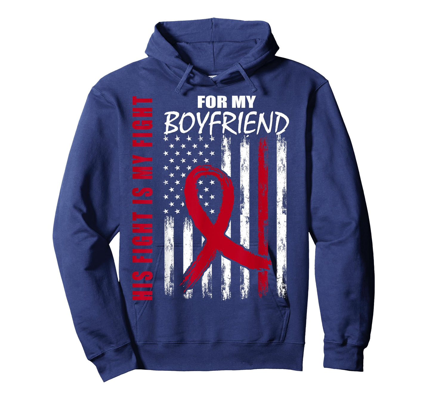 His Fight Is My Fight Boyfriend Multiple Myeloma Ribbon Flag T-Shirt