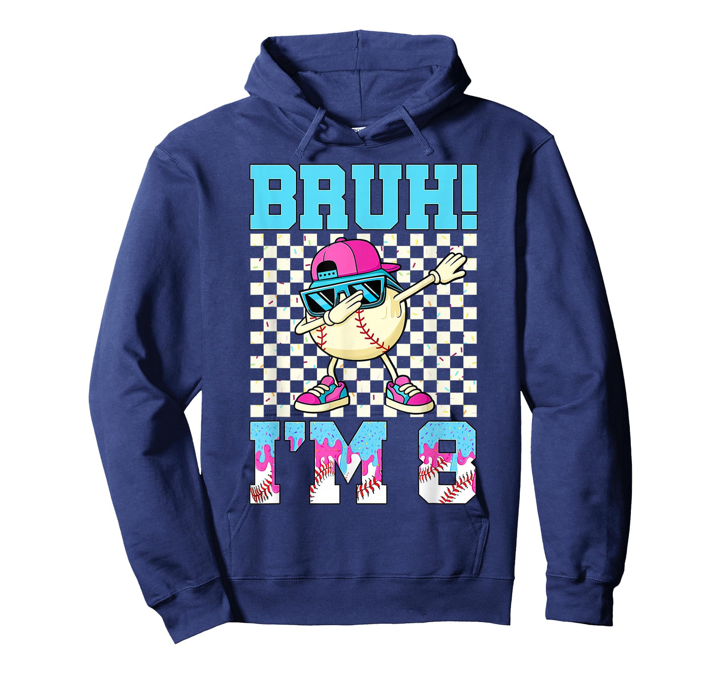 8th Birthday Dabbing Baseball Boys Bruh I'm 8 Year Old T-Shirt
