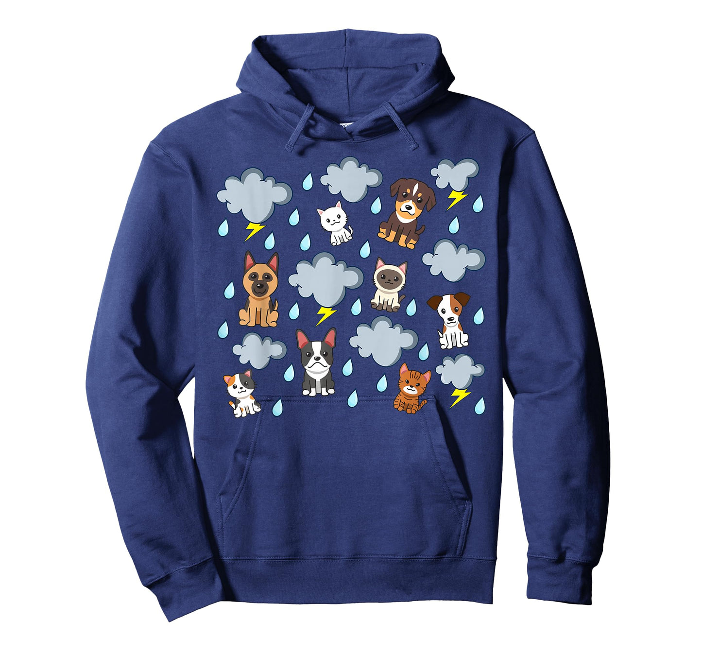 Raining Cats and Dogs Rain English Idiom Pets Puppies Kitten T-Shirt